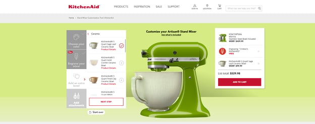 eCommerce product finder example