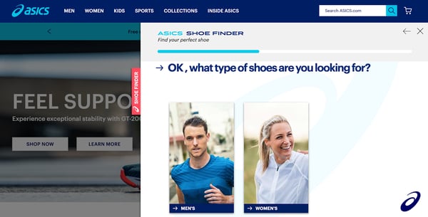 the customer-centric mindset ASICS shoe finder 2.0