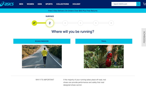 the customer-centric mindset ASICS shoe finder