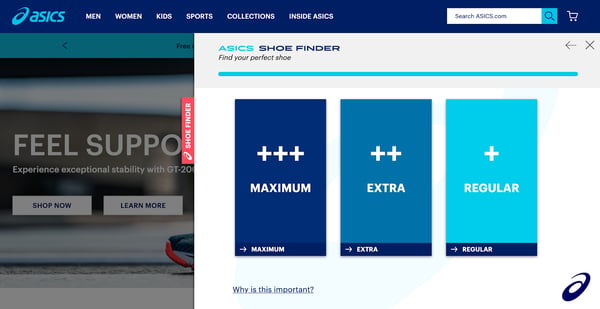 the customer-centric mindset asics Shoe Finder 2.0