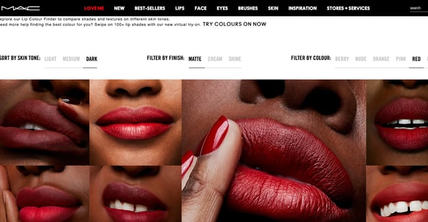 guided selling lipstick finder mac