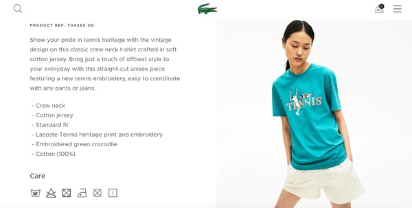 product detail page design best practices lacoste