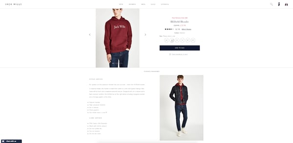 best product detail page examples jack wills