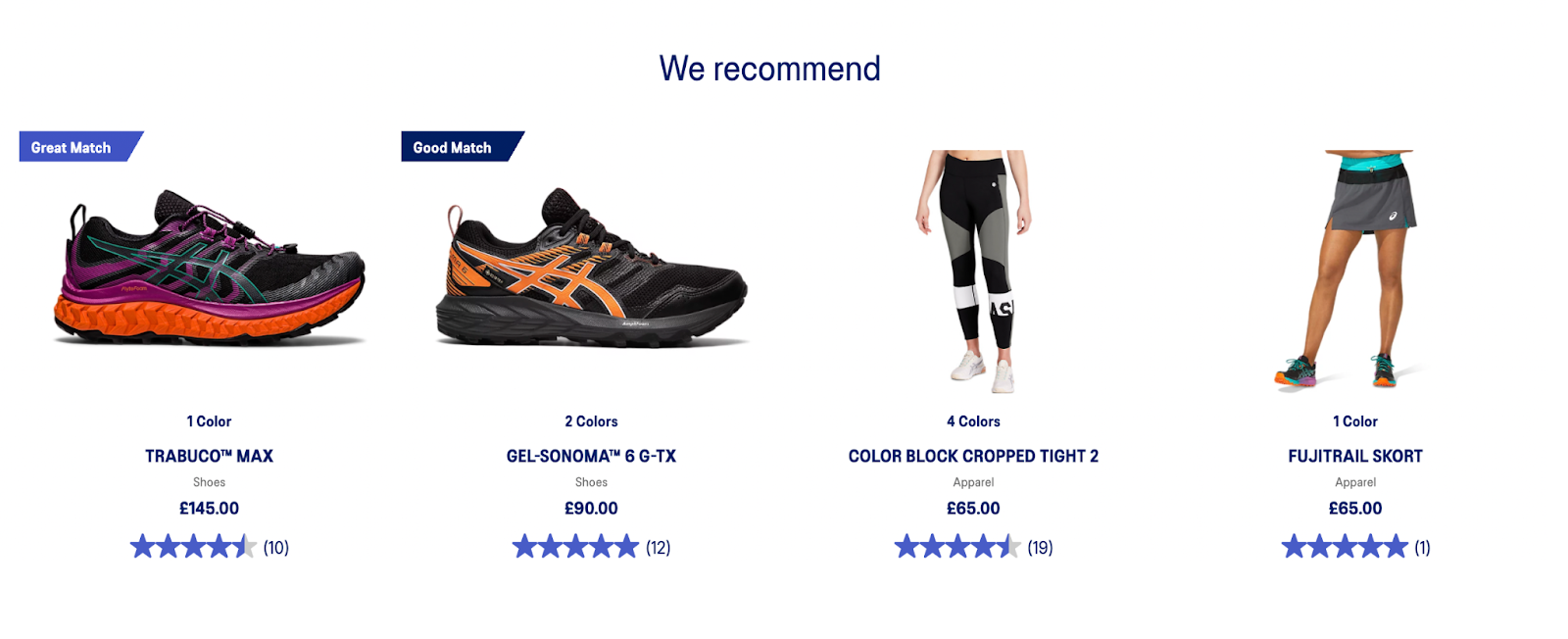 asics guided selling recommender