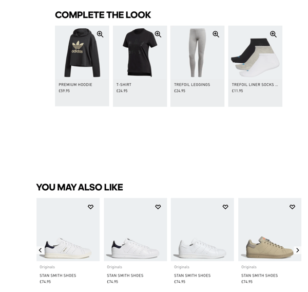 customer-centricity examples adidas product recommendations