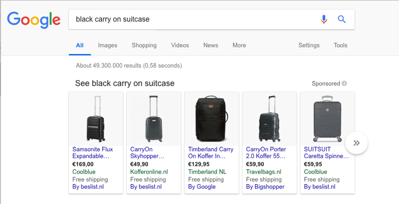 google shopping trigger