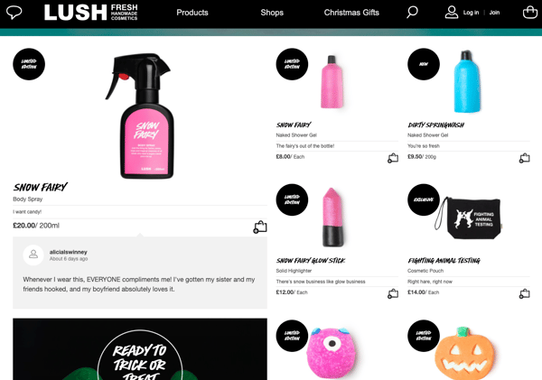 lush product tags