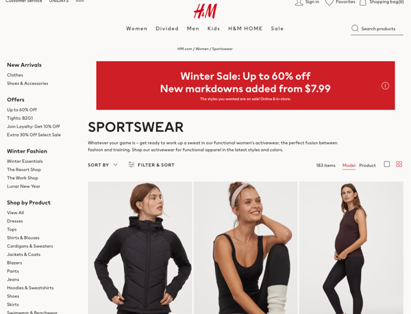 product centric vs customer centric h&m athleisure