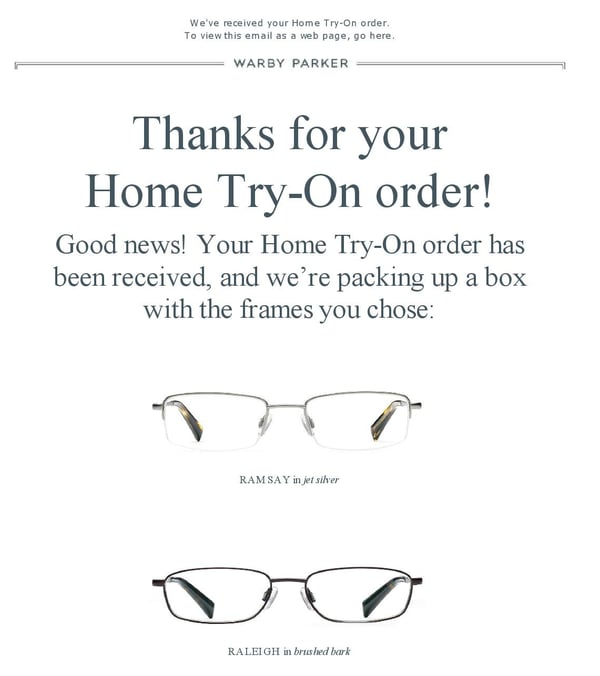 customer-centricity examples warby parker try home