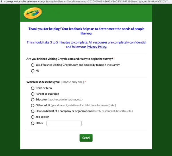 psychographic segmentation crayola survey